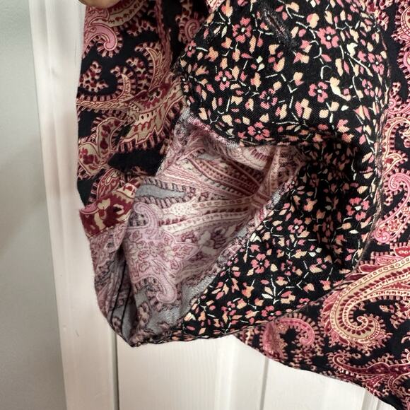 Chaps Womens Top Size XXL Long Sleeve Paisley No Iron Button Front Flip Cuff - Picture 3 of 9